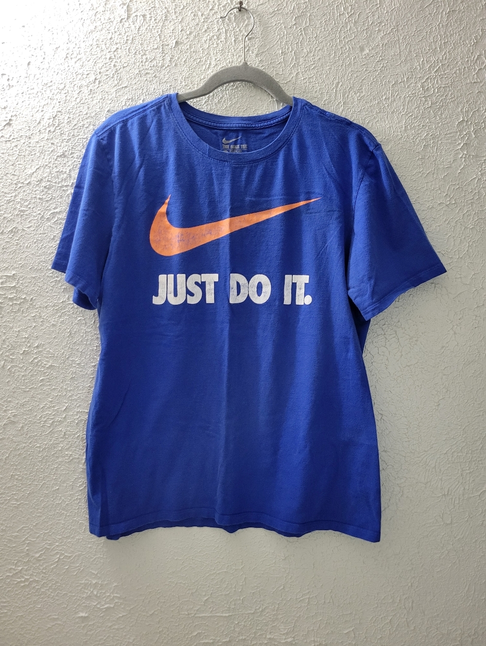 Nike Sz L Mens Tee Just Do It Graphic T-Shirt Logo Blue